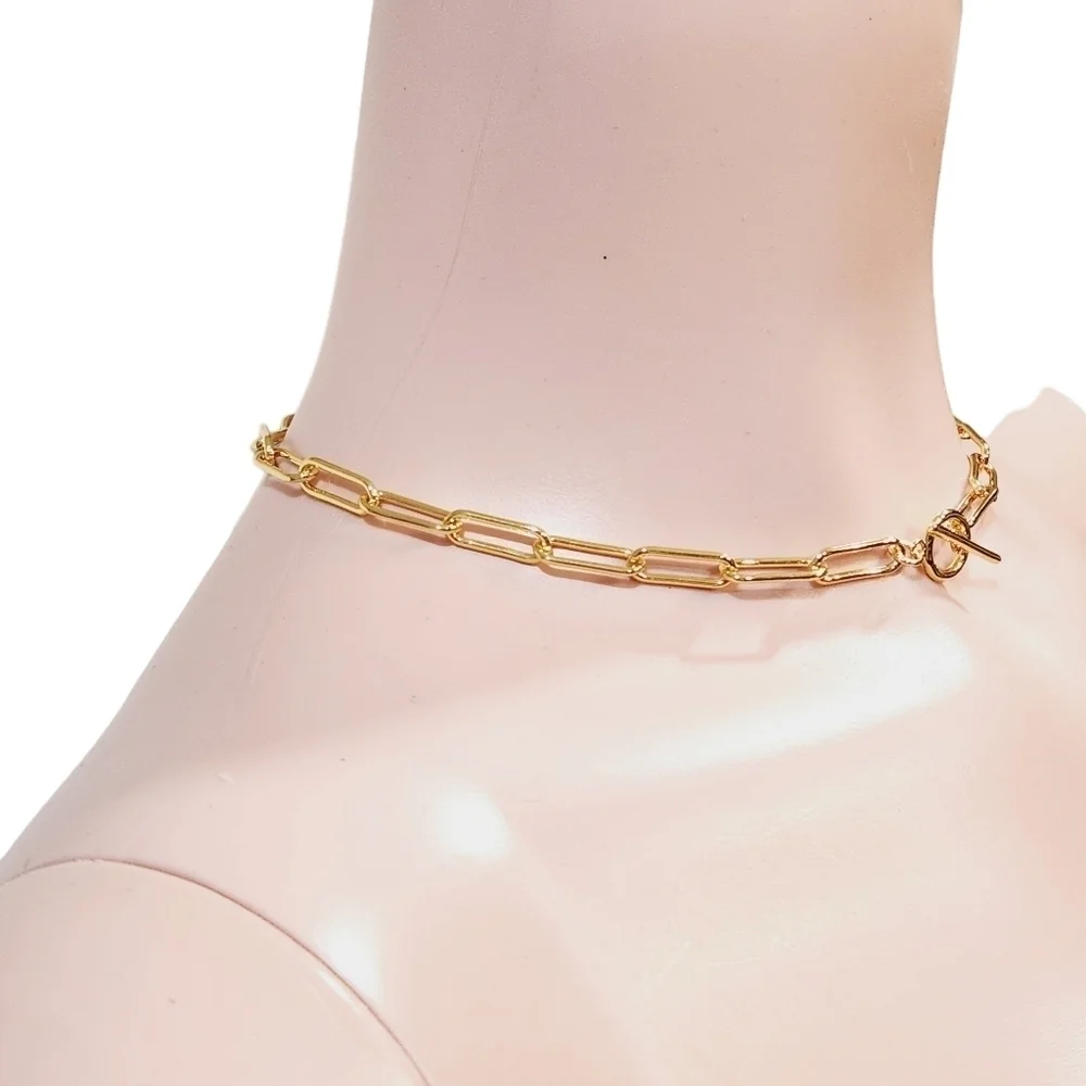 NEW House of Harlow 18kt gold plated paper clip necklace - Picture 4 of 8